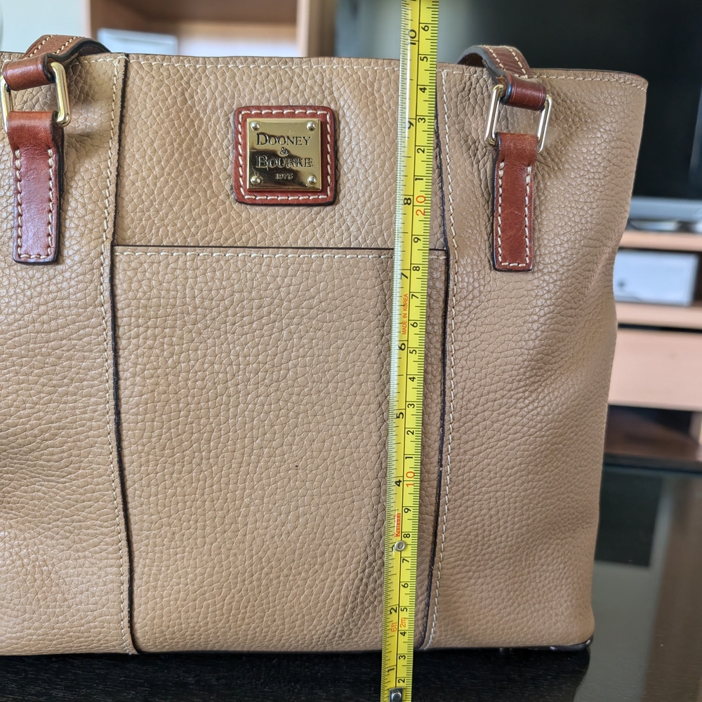 Dooney & Bourke Beige and Brown Leather Tote - Picture 3 of 7